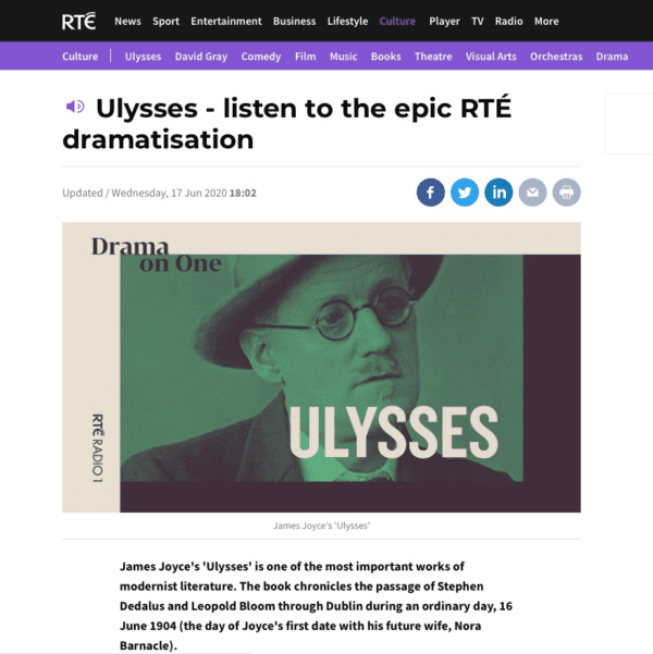 Ulysses - Listen to the pic RTE dramatisation