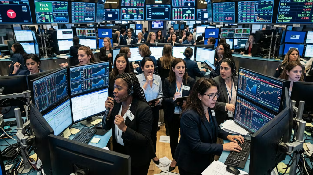 Une salle de marché où tous les Traders sont des femmes...